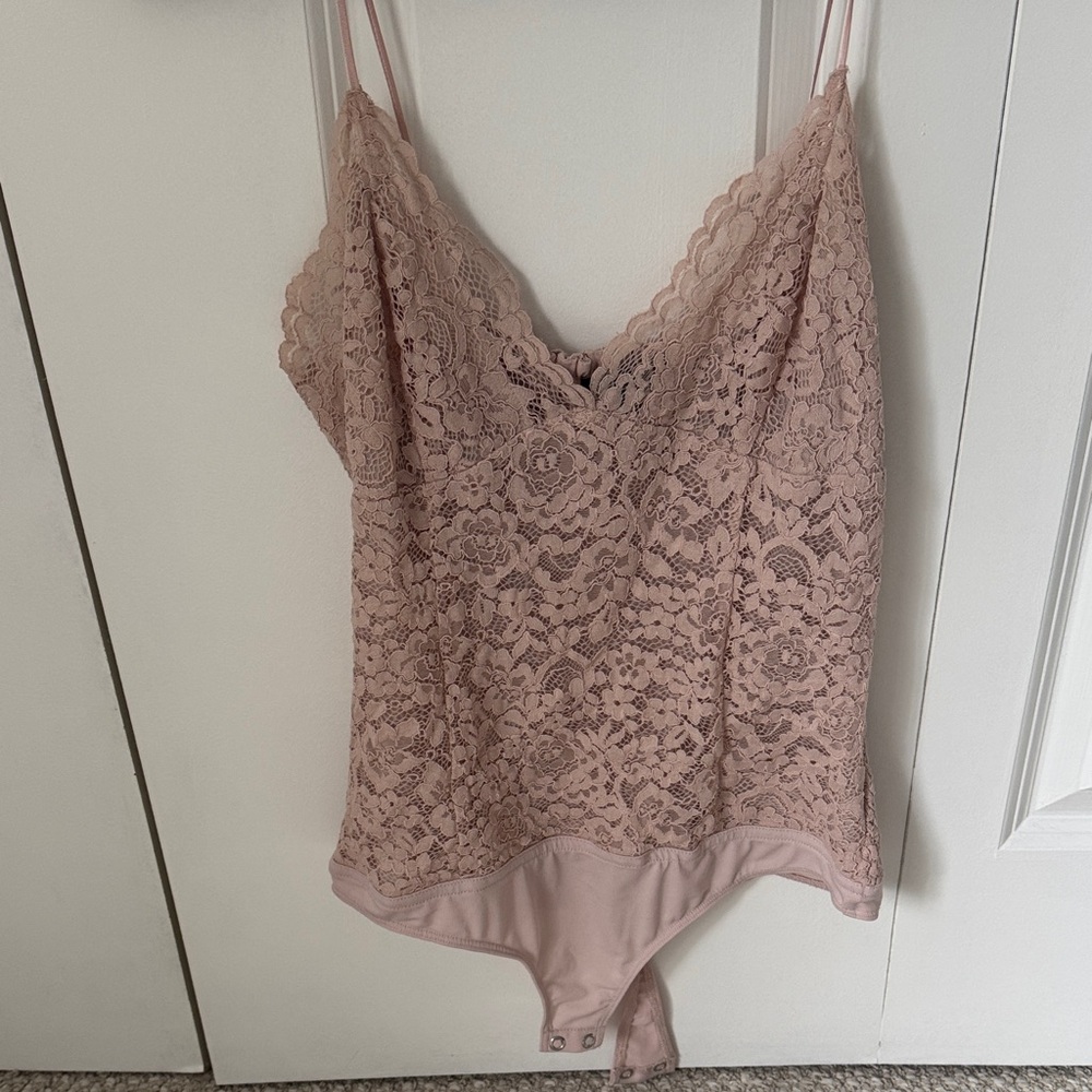 Dusty Rose Lace Bodysuit Cami